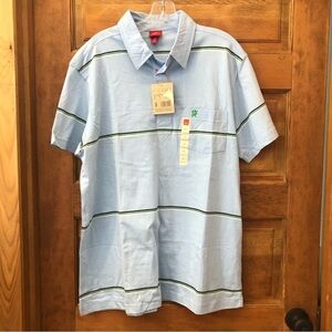MOSSIMO SUPPLY & CO. /NWT/POLO MENS LIGHT BLUE STRIPE TEE MATERIAL SHIRT/ SZ XXL